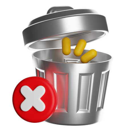 ゴミ箱を空にする  3D Icon
