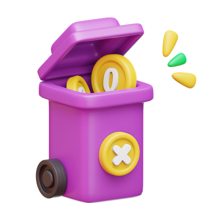 Empty Trash Bin  3D Icon