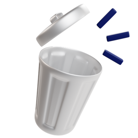 Empty Trash Disposal Concept  3D Icon