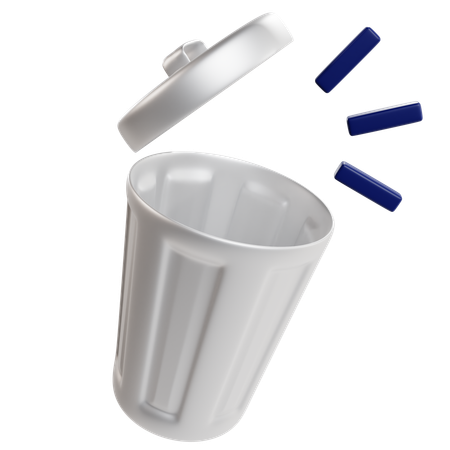 Empty Trash Disposal Concept  3D Icon