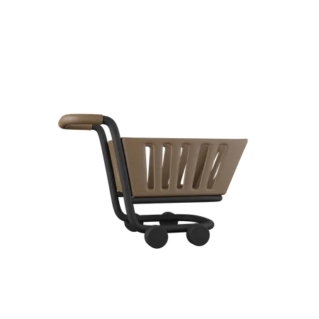 Empty Trolley 3D Icon