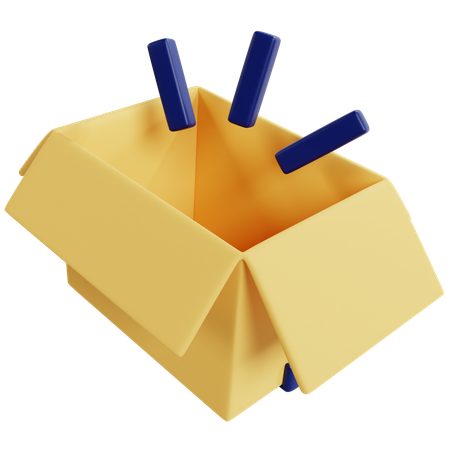Empty Yellow Storage Box  3D Icon