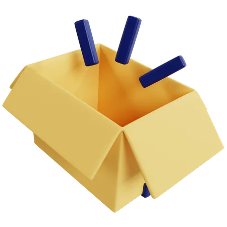 Empty Yellow Storage Box  3D Icon