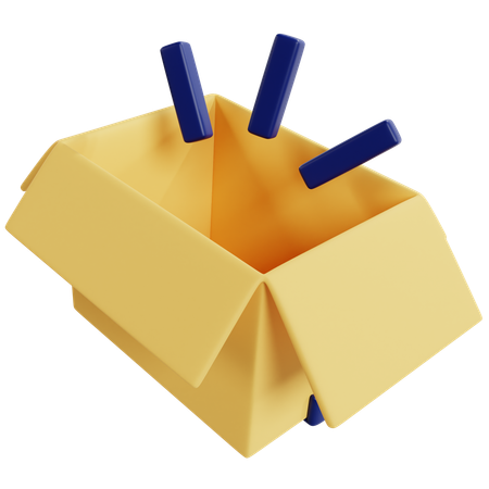 Empty Yellow Storage Box  3D Icon