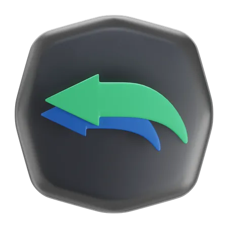 En arrière  3D Icon