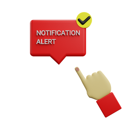 En cliquant sur l'alerte de notification  3D Icon