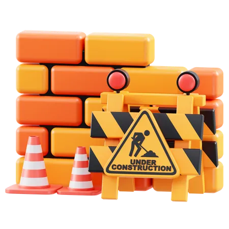 Bajo construcción  3D Icon