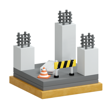 Bajo construcción  3D Icon