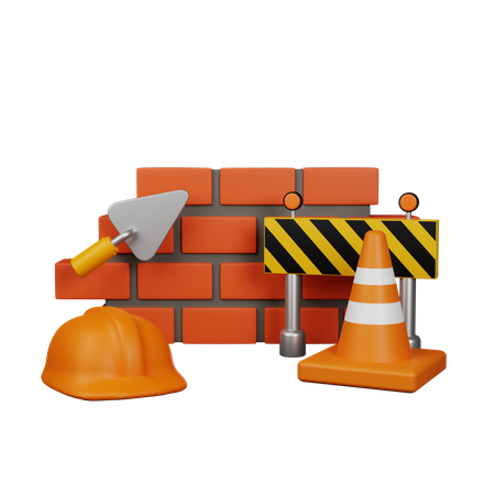 Bajo construcción  3D Icon