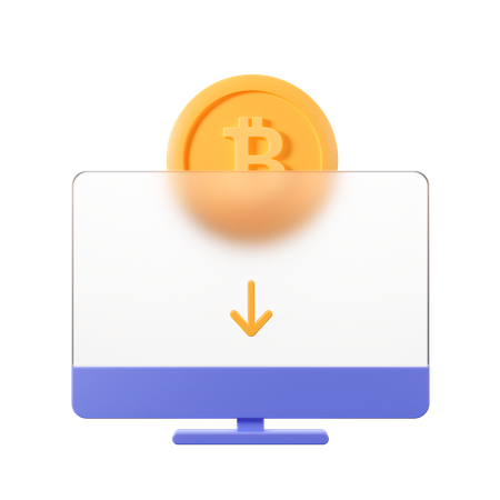 Bitcoin en ligne  3D Illustration