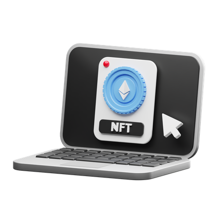 NFT en ligne  3D Illustration