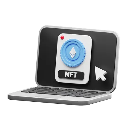 NFT en ligne  3D Illustration