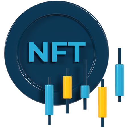 Trading nft en ligne  3D Illustration