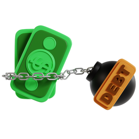 Encadenados por la deuda del mercado  3D Icon