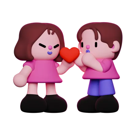 Pareja adorable  3D Illustration