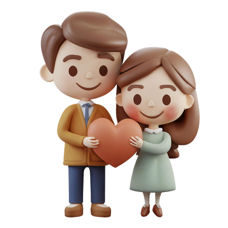 Pareja adorable  3D Icon