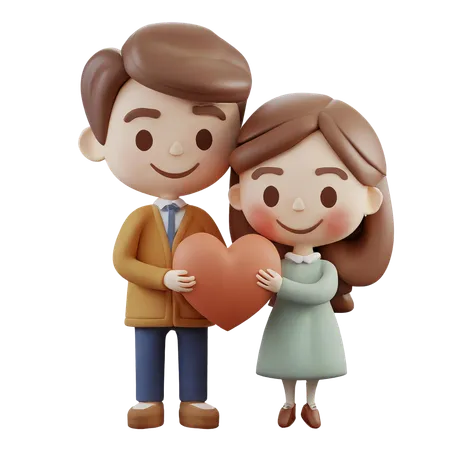 Pareja adorable  3D Icon