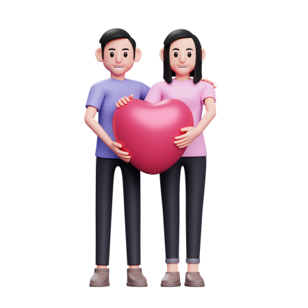 Encantadora pareja de pie juntos  3D Icon