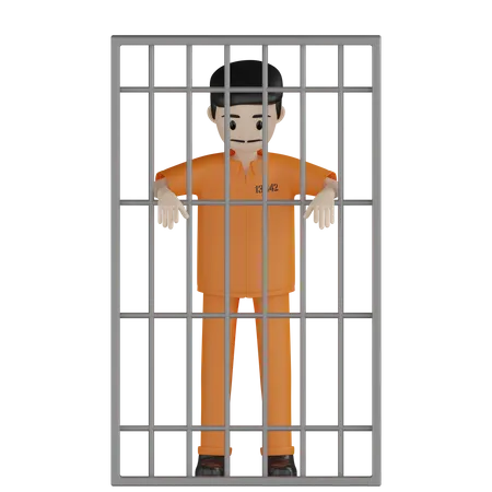 Prisionero encarcelado  3D Illustration