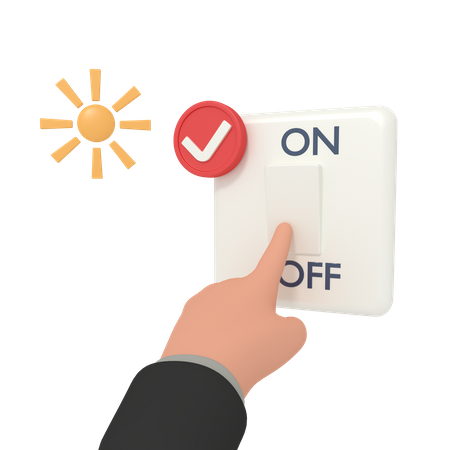 Encender el interruptor  3D Icon
