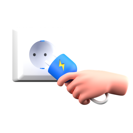 Enchufe de alimentación de mano  3D Icon