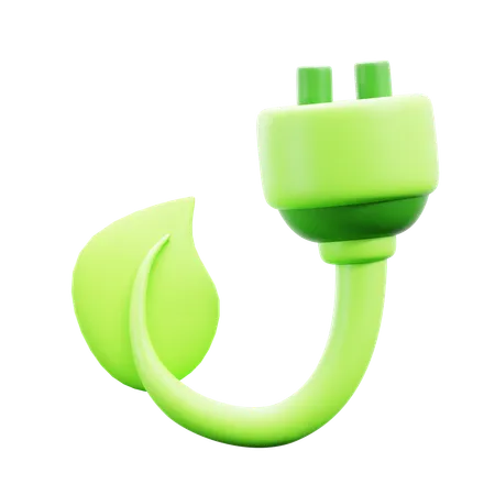 Enchufe verde  3D Icon