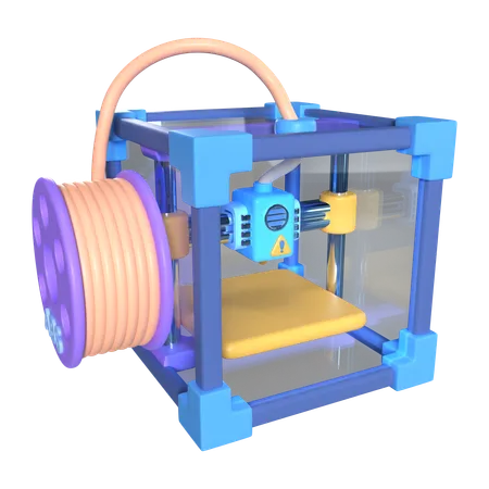 This Is Enclosed 3 D Printer 3 D Render Illustration Icon It Comes As A High Resolution PNG File Isolated On A Transparent Background The Available 3 D Model File Formats Include BLEND OBJ FBX And GLTF 3D Icon