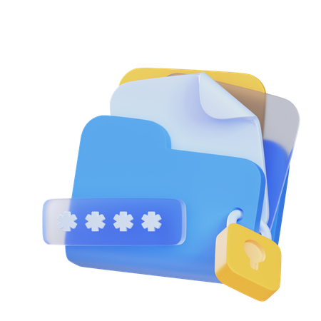 파일 암호화  3D Icon