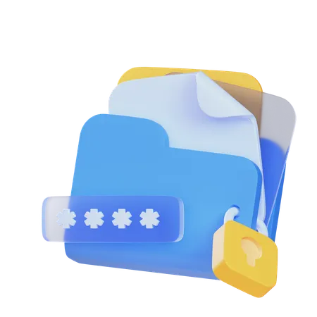 파일 암호화  3D Icon