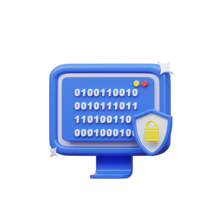 Encrypted Binary  3D Icon