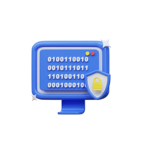 3 D Encrypted Binary Icon Illustration Object 3D Icon