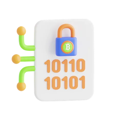 Encrypted Bitcoin  3D Icon