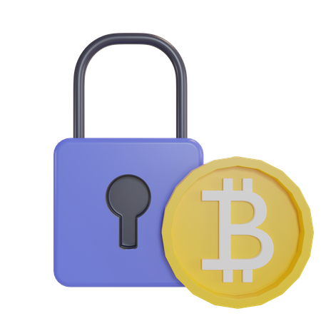 Encrypted Bitcoin  3D Icon