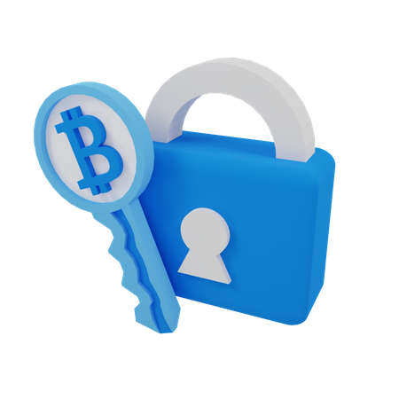 Encrypted bitcoin  3D Illustration