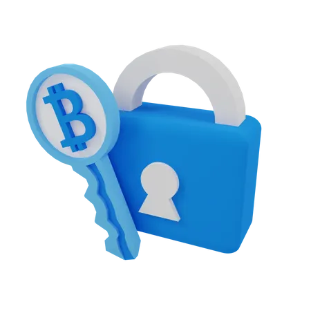 Encrypted bitcoin  3D Illustration