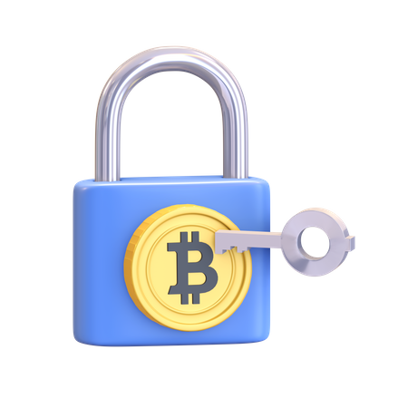 Encrypted Bitcoin 3D Illustration