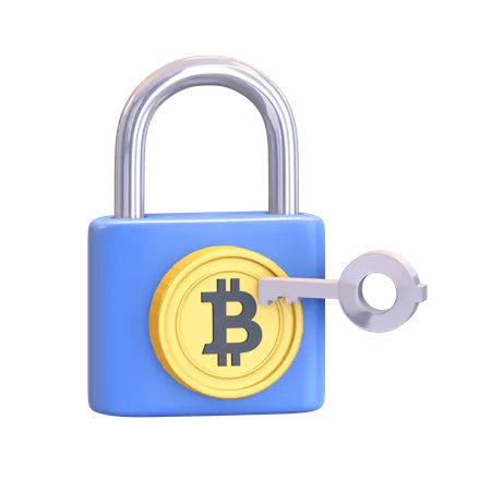 Encrypted Bitcoin 3D Illustration