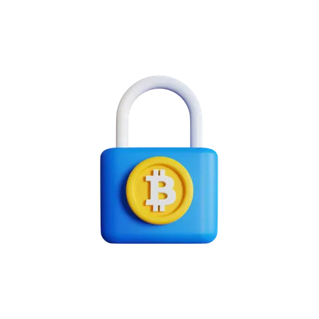 Encrypted Bitcoin  3D Icon
