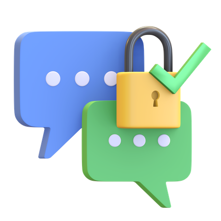 Encrypted chat  3D Illustration