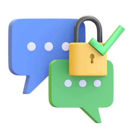 Encrypted chat  3D Illustration