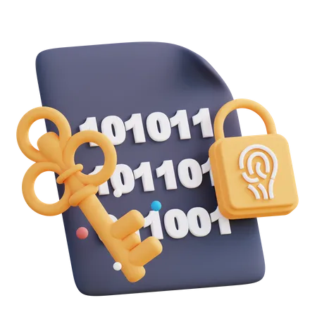 3 D Illustration Of Data Security Code 3D Icon