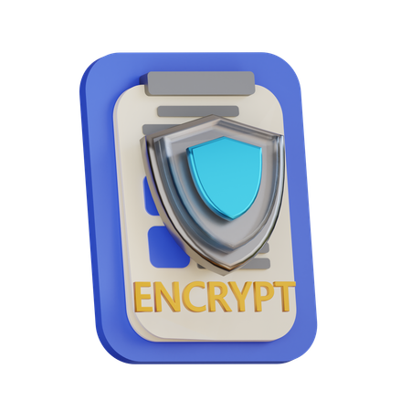 Encrypted document  3D Icon