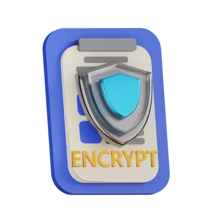 Encrypted document  3D Icon