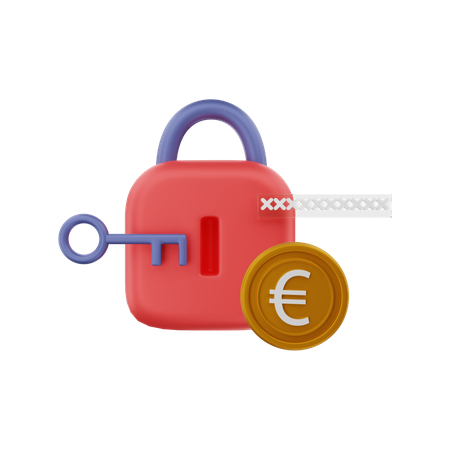 Encrypted Euro  3D Illustration