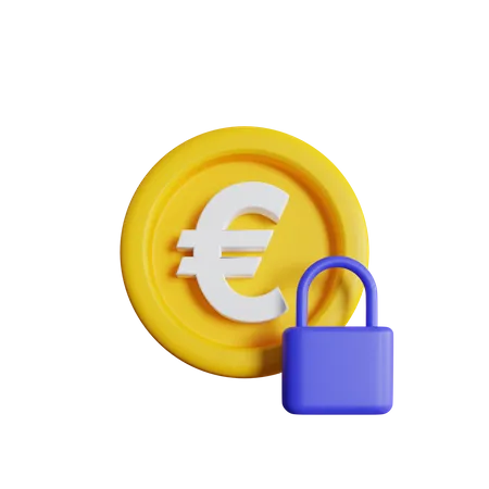Secure Euro Money 3D Icon