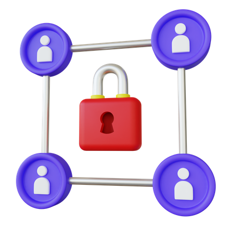 Encrypted Group Communication  3D Icon