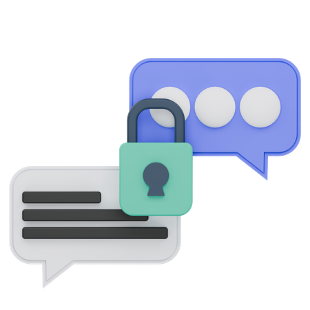 Encrypted Message Secure Communication  3D Icon
