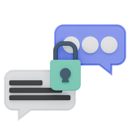 Encrypted Message Secure Communication  3D Icon