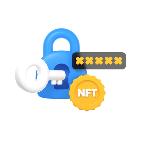 암호화된 NFT  3D Icon