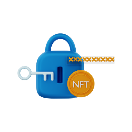 Encrypted NFT  3D Illustration